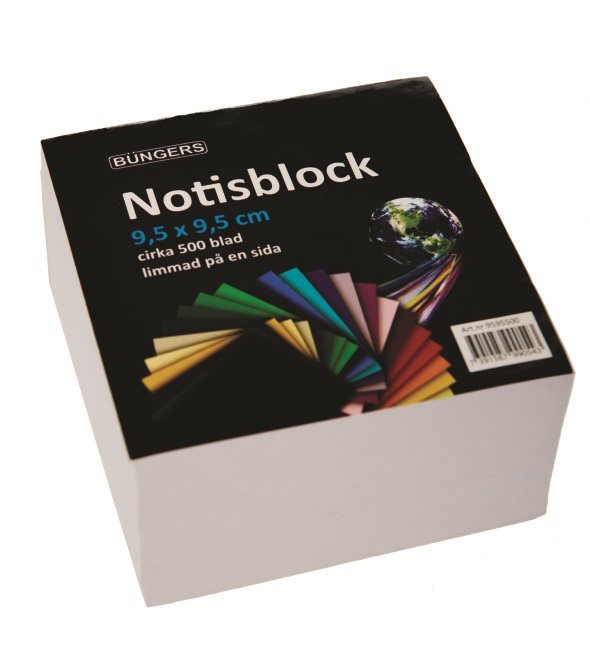 Notisblock limmad 95x95mm vit