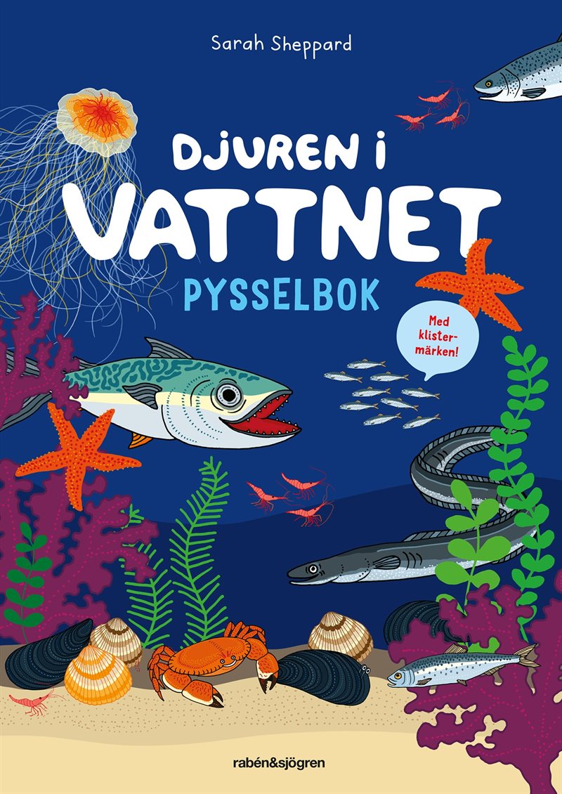 Djuren i vattnet pysselbok med klistermärken